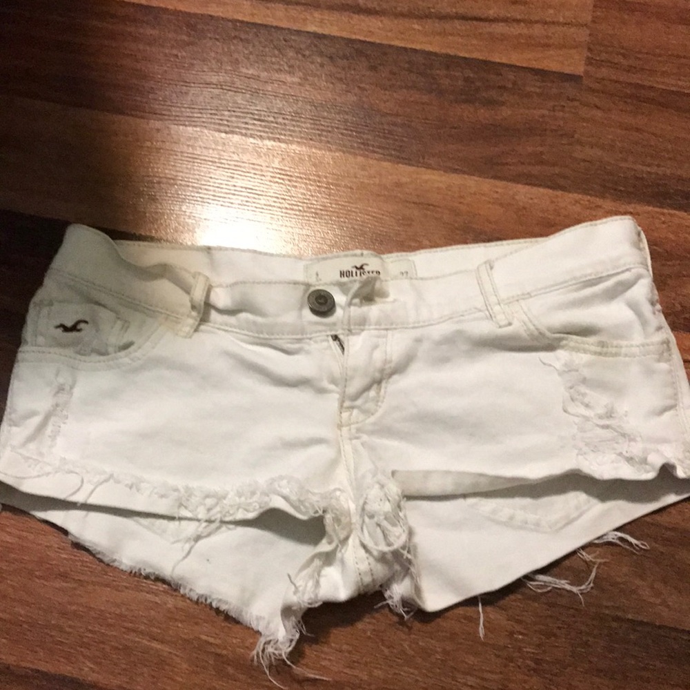 White jean shorts